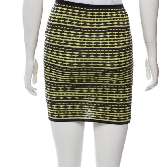 M Missoni Knit Black & Lime Mini Skirt S NWOT - Picture 5 of 6